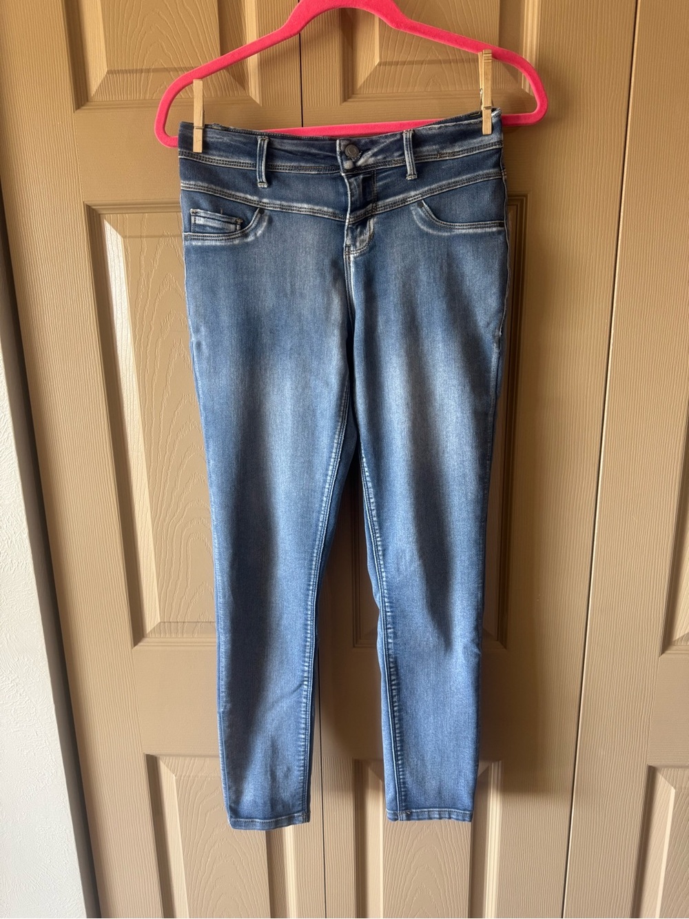 USED Hippie Laundry Jeans Jegging Mid Rise Skinny Women's Size 28 Blue Denim